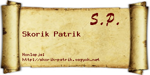 Skorik Patrik névjegykártya