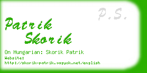 patrik skorik business card